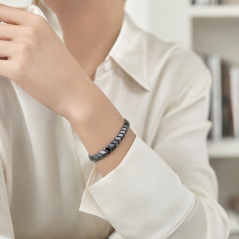 Elegant Black Gallstone Bracel – обзор и цена Ceramic Link Bracelet