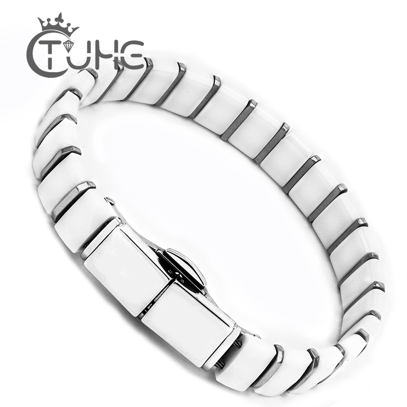 White Black Men Health Bracele – обзор и цена Ceramic Link Bracelet