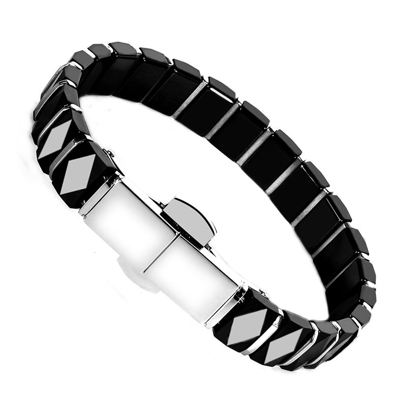 White Black Men Health Bracele – обзор и цена Ceramic Link Bracelet