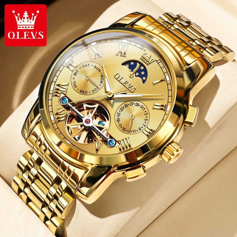 OLEVS 6617 Men's Classic Mecha – обзор и цена Leather Classic Strap
