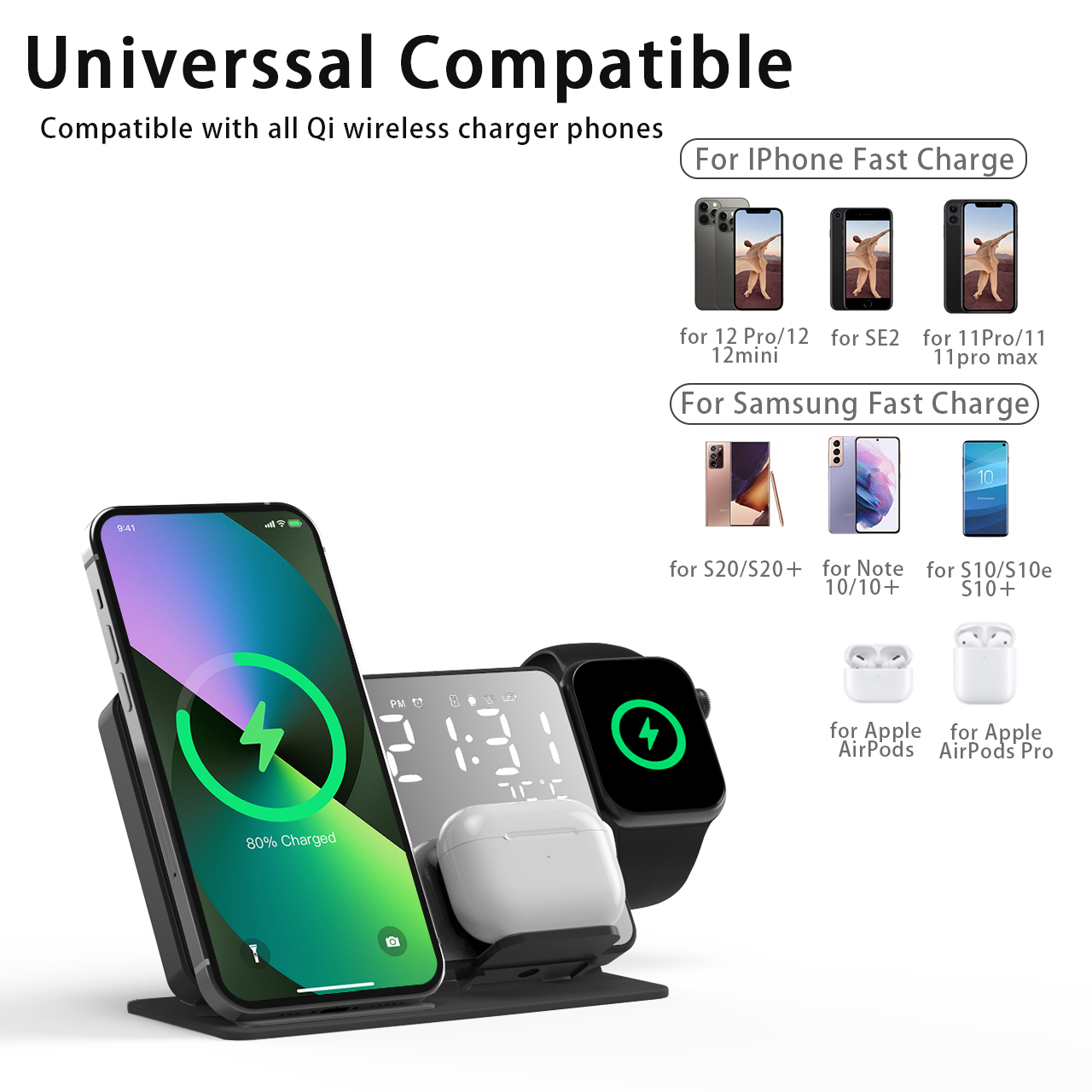 3 in 1 Wireless Charger For iP – обзор и цена Smartwatch Touch