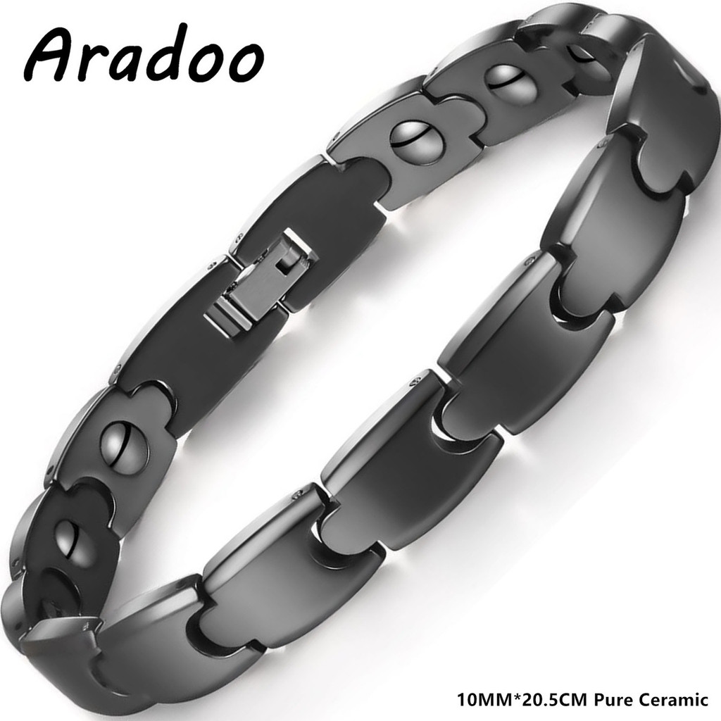 Aradoo Premium Ceramic Hematit – обзор и цена Ceramic Link Bracelet