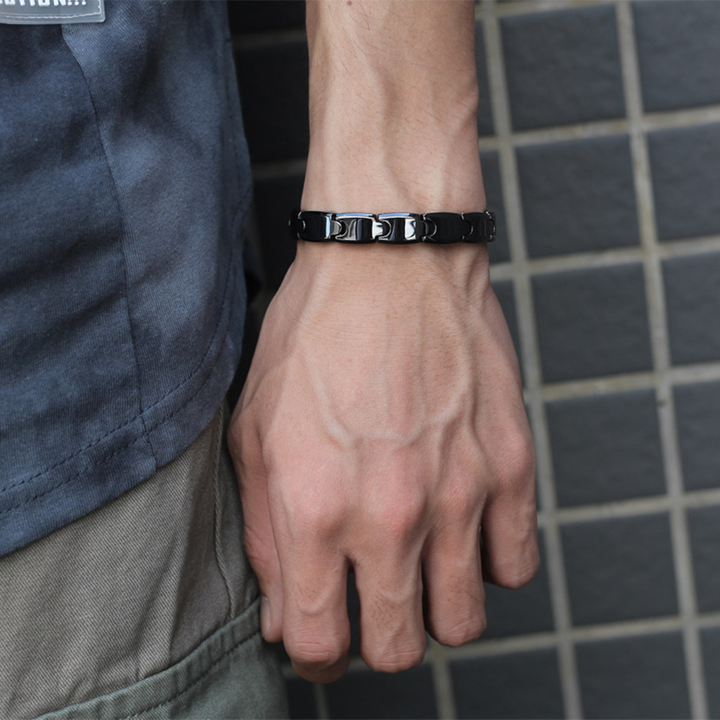 Aradoo Premium Ceramic Hematit – обзор и цена Ceramic Link Bracelet