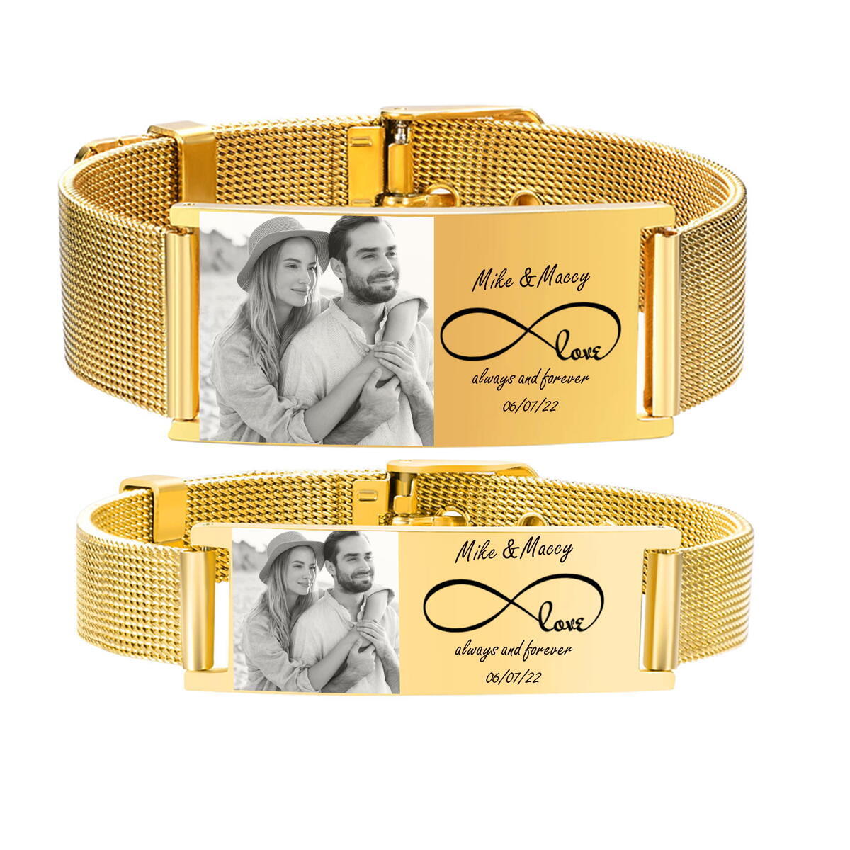 Personalized Photo Bracelet, S – обзор и цена Stainless Mesh Band