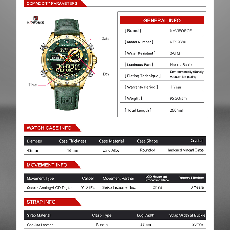 NAVIFORCE Luxury Men Quartz Wa – обзор и цена Smartwatch Guess