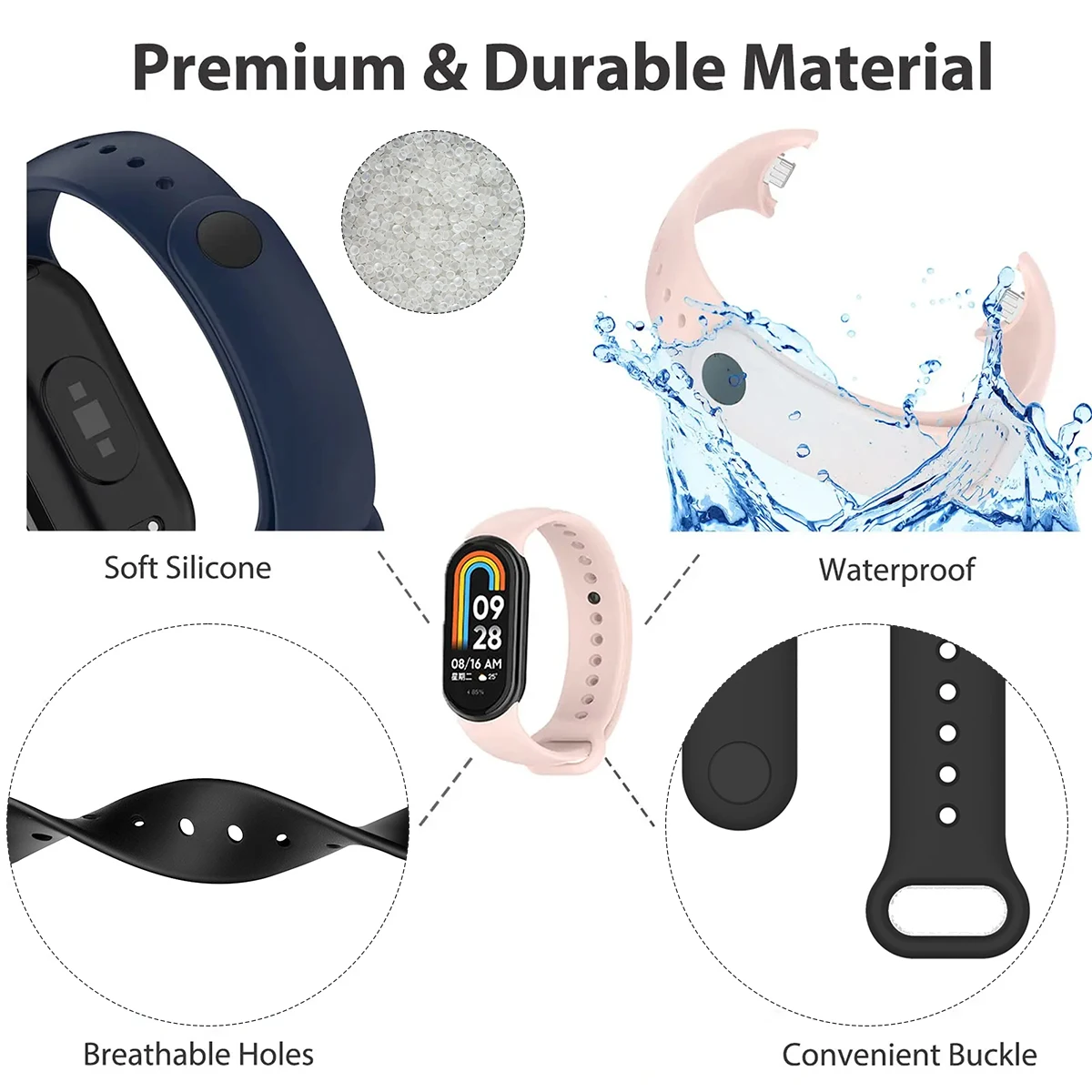 Strap for Xiaomi Mi Band 9/9 N – обзор и цена Silicone Band Replacement