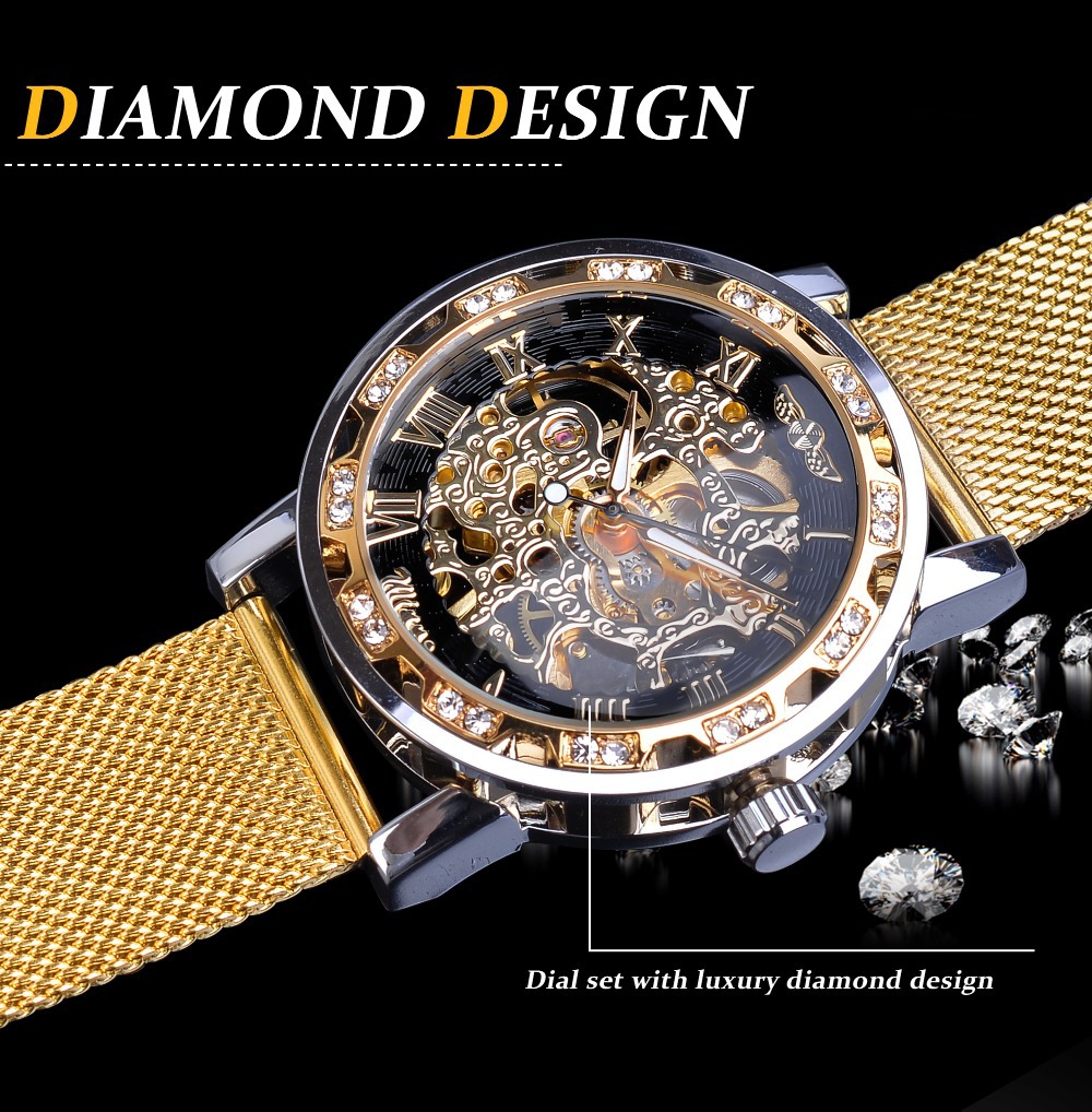 Forsining Men's Skeleton Mecha – обзор и цена Stainless Mesh Band