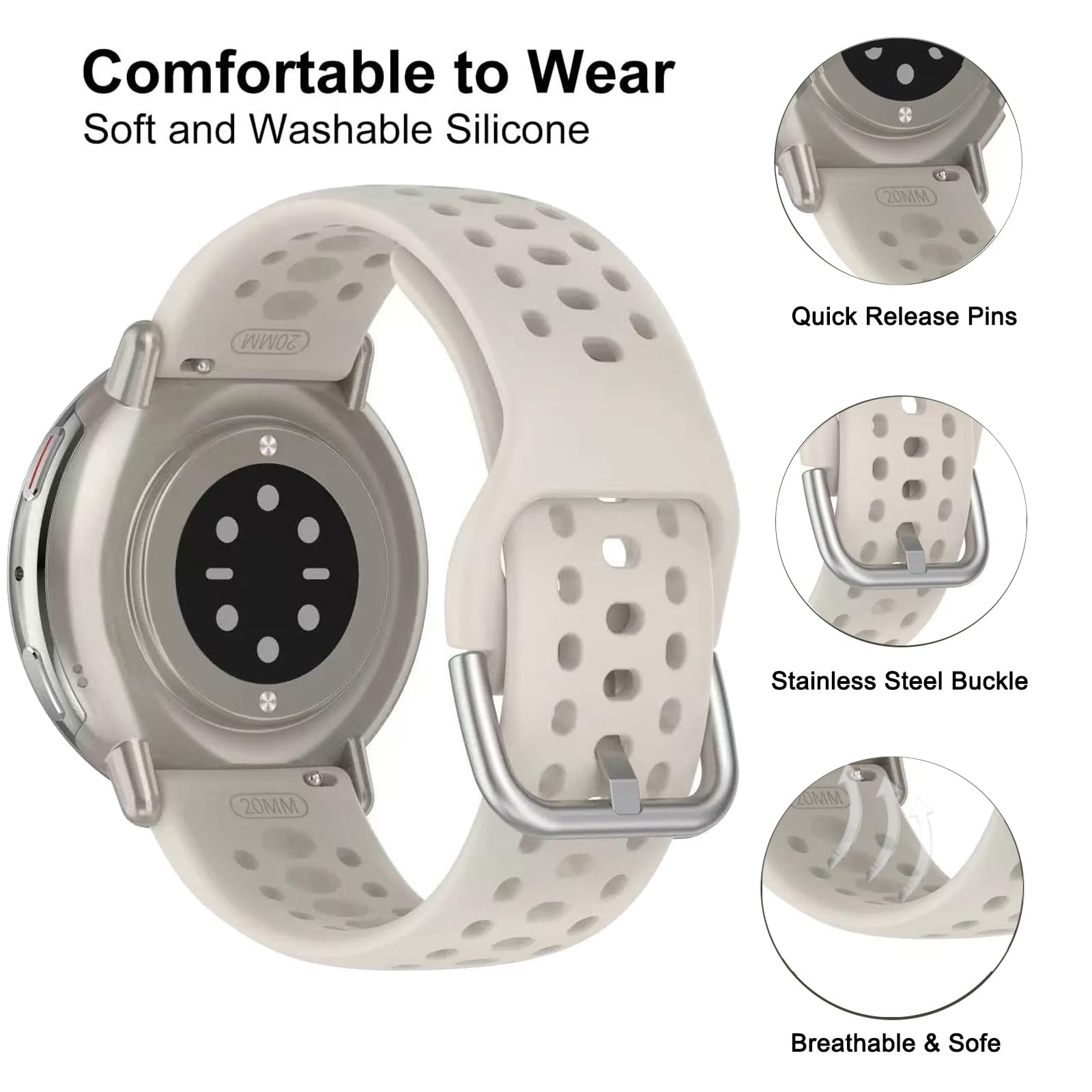 20mm Strap For Amazfit active  – обзор и цена Titan Smartwatch Accessories