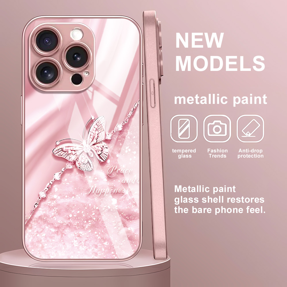 Pink Butterfly Tempered Glass  – обзор и цена Screen Protector Film