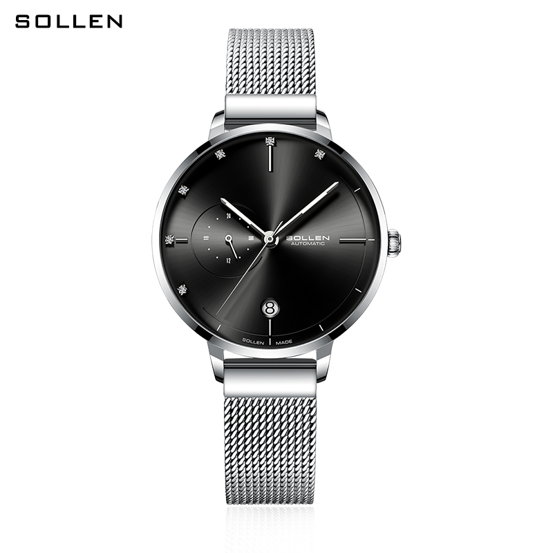 SOLLEN-Automatic Mechanical Wa – обзор и цена Stainless Mesh Band